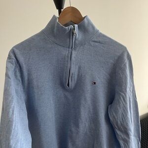 Tommy Hilfiger Light Blue Quarter-Zip Knit Sweater - Men